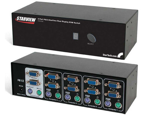 StarTech.com 4 Port StarView -Dual Display KVM switch Black