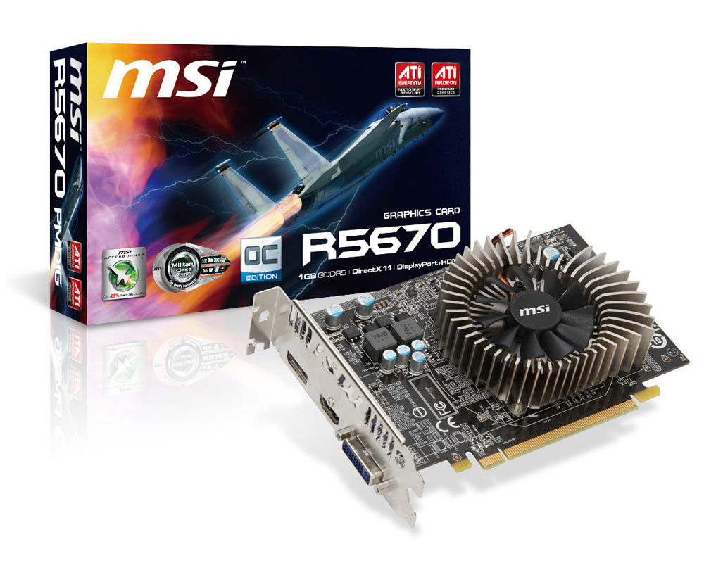MSI R5670-PMD1G/OC graphics card AMD 1 GB GDDR5