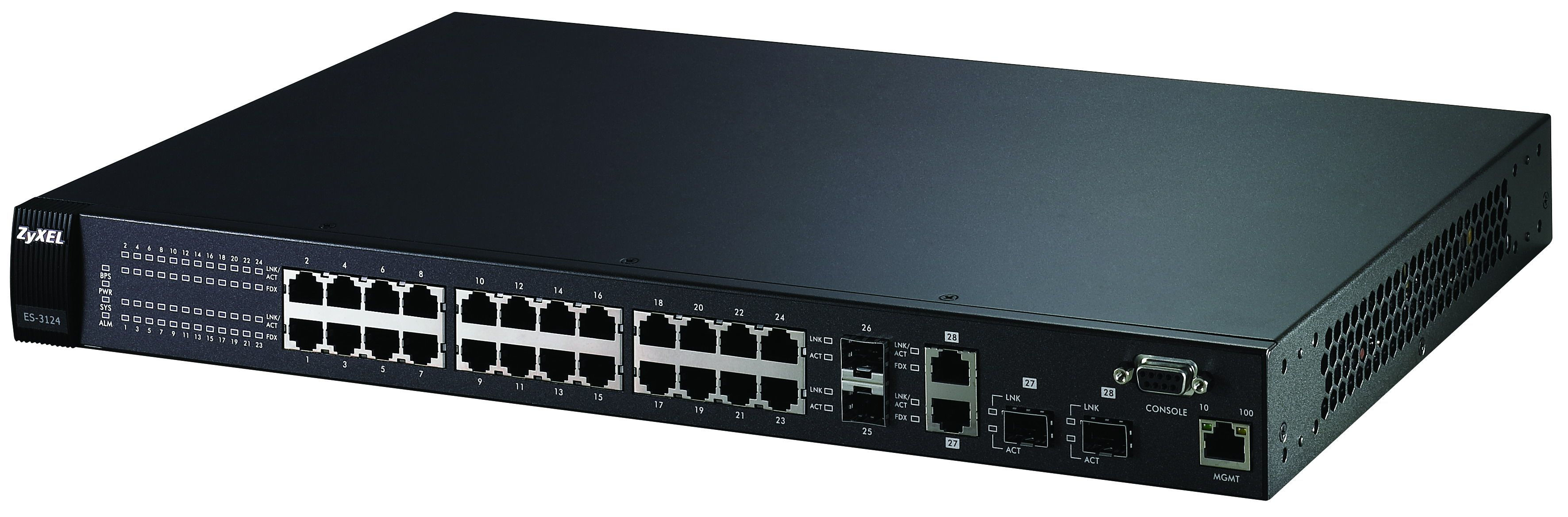 Zyxel ES-3124-4F 24-port L2+ Fast Ethernet Switch Managed L2+ Power over Ethernet (PoE)