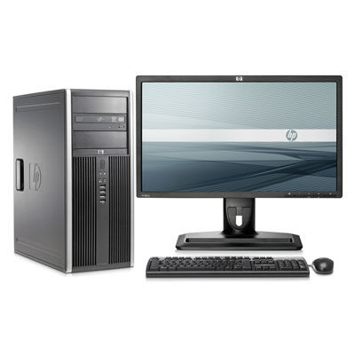 HP Compaq Elite 8000 Elite MT + ZR24w Intel® Pentium® E5800 3 GB DDR3-SDRAM 500 GB Intel® GMA 4500M Windows 7 Professional Mini Tower PC Black