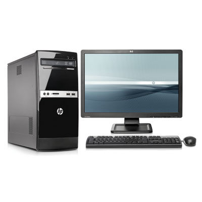 HP Essential 500B MT + LE2201w Intel® Celeron® E3400 2 GB DDR3-SDRAM 320 GB Intel® GMA 4500 Windows 7 Professional Micro Tower PC Black