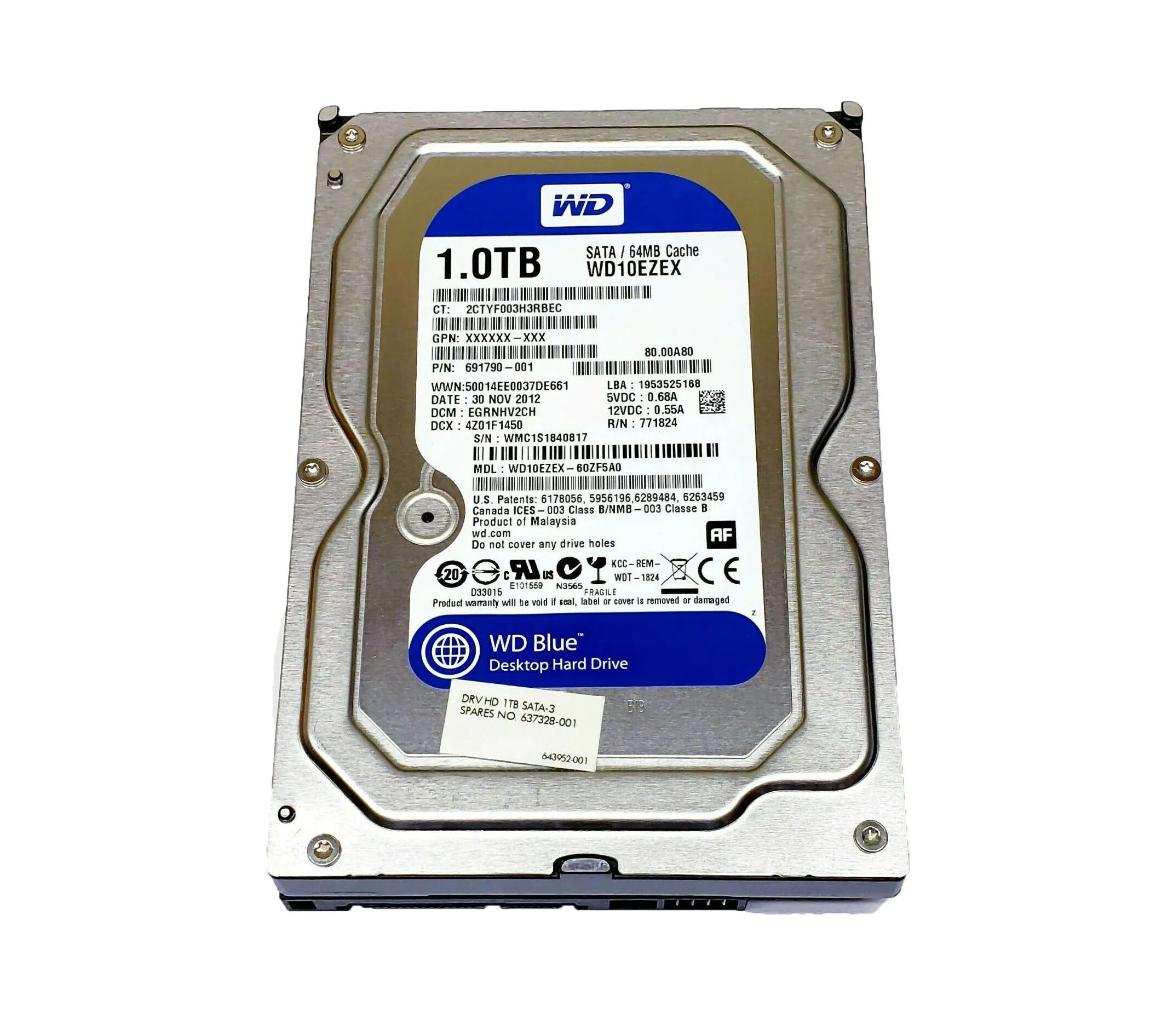 691790-001 - HP 1TB 7200RPM SATA 6Gb/s 3.5-in Hard Drive