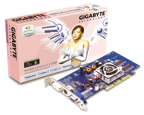 GIGABYTE FX5500 128MB Bus Speed 8X NVIDIA GeForce FX 5500 GDDR