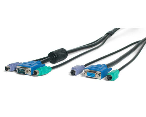 StarTech.com 10 ft Black 3-in-1 PS/2 KVM Extension Cable