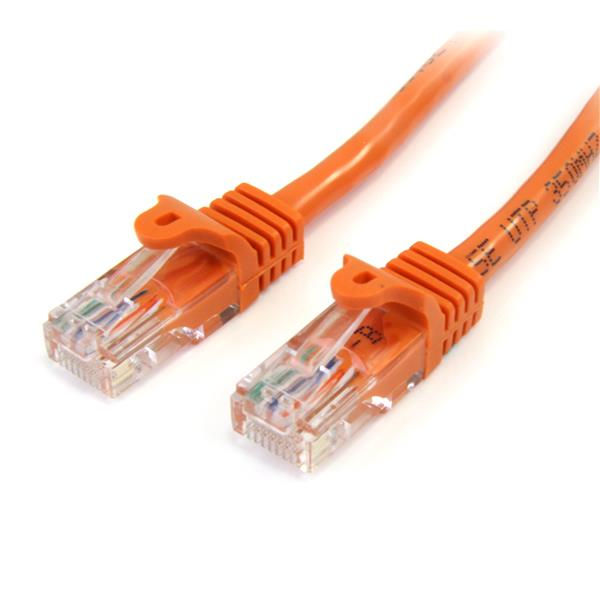 StarTech.com 6 ft Cat5e Orange Snagless Crossover RJ45 UTP Cat5e Patch Cable 6ft Patch Cord