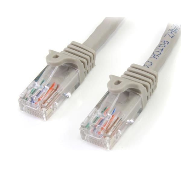 StarTech.com Cat5e patch cable with snagless RJ45 connectors – 2 ft, gray