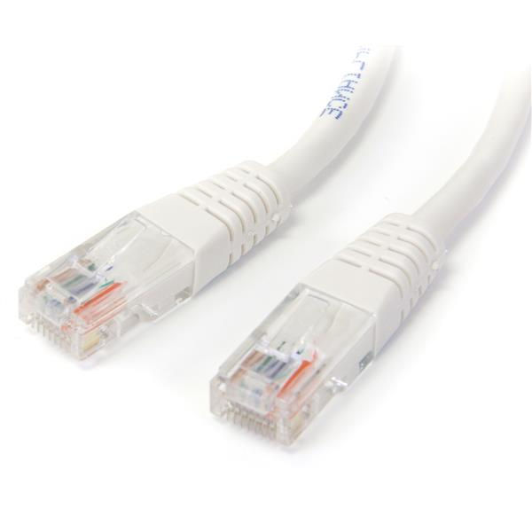 StarTech.com 50 ft Cat5e White Molded RJ45 UTP Cat 5e Patch Cable - 50ft Patch Cord