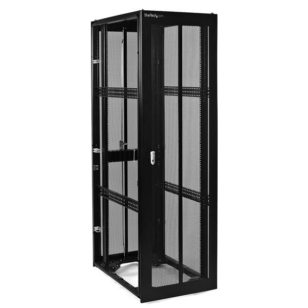 StarTech.com 42U 36in Black Server Rack Cabinet w/ Mesh Door - No Side Panels