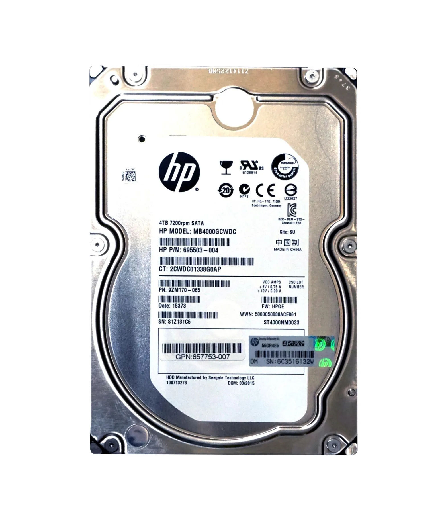695503-004 - HP 4TB 7200RPM SATA 3Gb/s 3.5-in Hard Drive