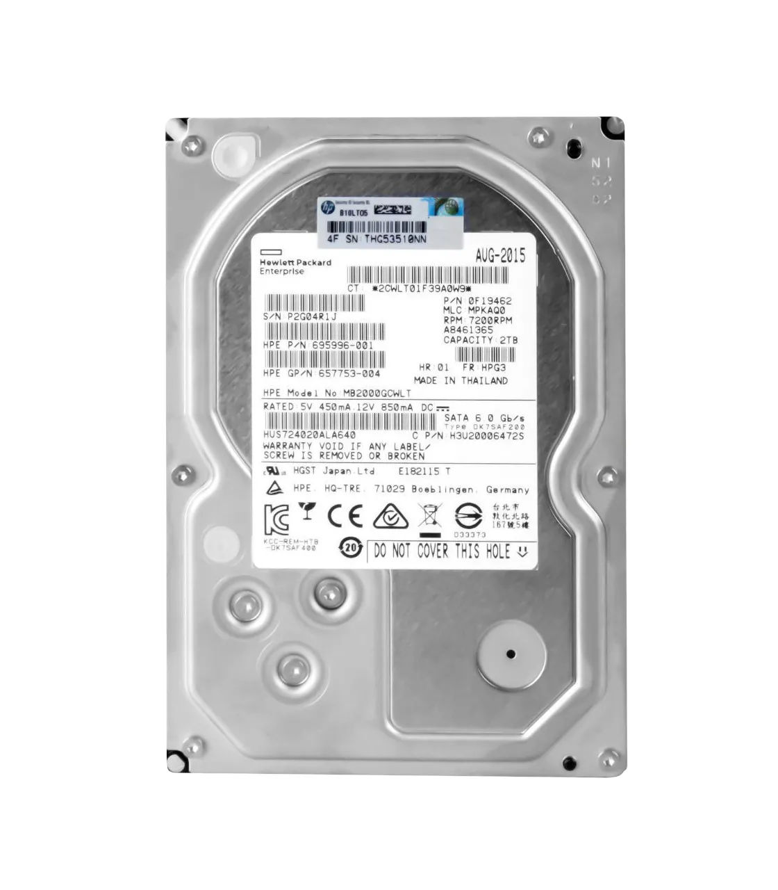 695996-001 - HP 2TB 7200RPM SATA 6Gb/s 3.5-in Hard Drive