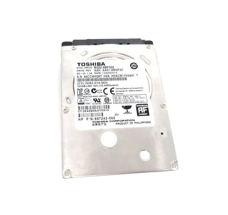 697242-002 - HP 320GB 5400RPM SATA 3Gb/s 2.5-in Hard Drive