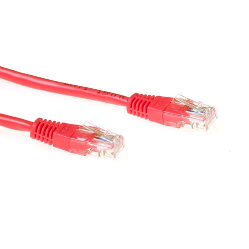 ACT Red 1 meter U/UTP CAT5E patch cable with RJ45 connectors