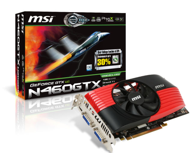 MSI N460GTX-M2D1GD5/OC graphics card NVIDIA GeForce GTX 460 1 GB GDDR5