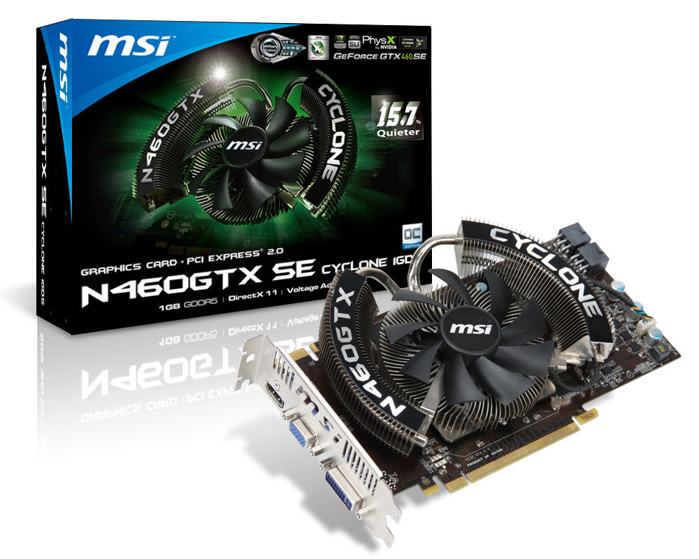 MSI N460GTX-SE Cyclone 1GD5/OC/MD NVIDIA 1 GB GDDR5