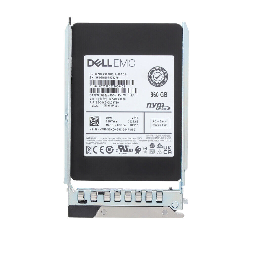 6HYWM - Dell 960GB PCI Express NVMe TLC 2.5" Solid State Drive