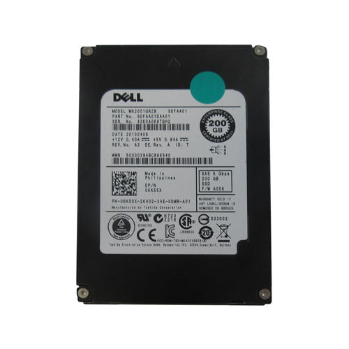 6K55X - Dell 200GB 2.5 inch SLC 6Gb/s SAS Solid State Drive