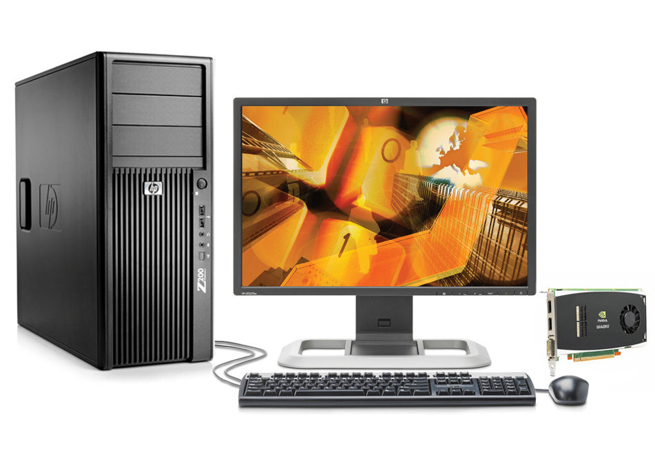 HP Z200 MT + NVIDIA Quadro FX 1800 + ZR24w Intel® Xeon® 3000 Sequence X3450 4 GB DDR3-SDRAM Windows 7 Professional Minitower Workstation