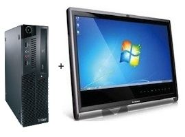 Lenovo ThinkCentre M90 + ThinkVision L2461x Intel® Core™ i3 i3-530 2 GB DDR3-SDRAM 320 GB Windows 7 Professional SFF PC Black