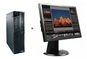 Lenovo ThinkCentre M90 + ThinkVision L2440p Intel® Core™ i3 i3-530 2 GB DDR3-SDRAM 320 GB Windows 7 Professional SFF PC Black