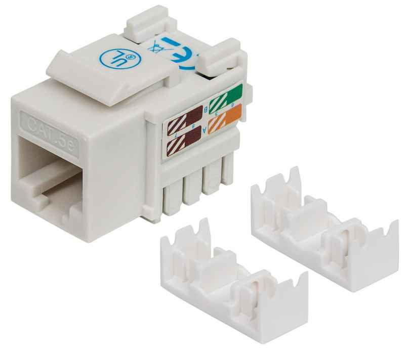 Intellinet Keystone Jack, Cat5e, UTP, Punch-down, White