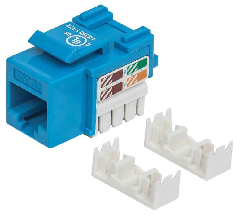 Intellinet Keystone Jack, Cat5e, UTP, Punch-down, Blue