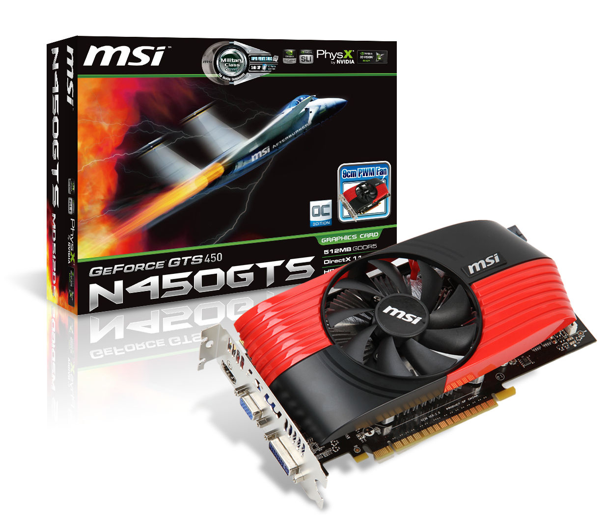 MSI N450GTS-MD512D5/OC graphics card NVIDIA GeForce GTS 450 0.5 GB GDDR5