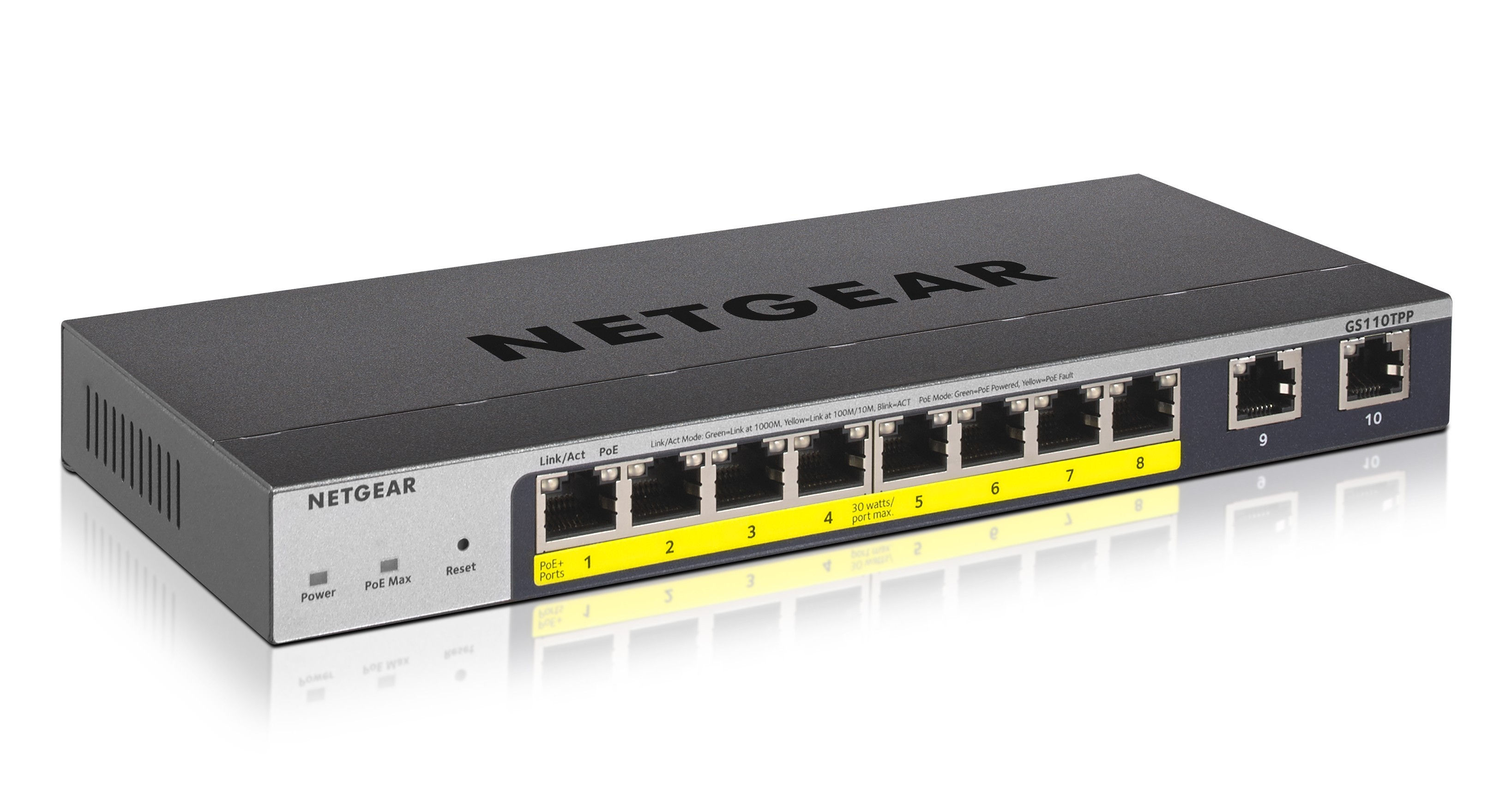 NETGEAR 10-Port PoE Gigabit Ethernet Smart Switch (GS110TPP)