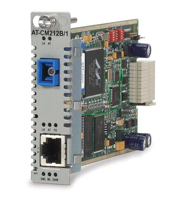 Allied Telesis 10/100TX, 100FX (SC,SM) SMF media & rate converter line card w/ OAM, 15km network media converter 100 Mbit/s 1550 nm