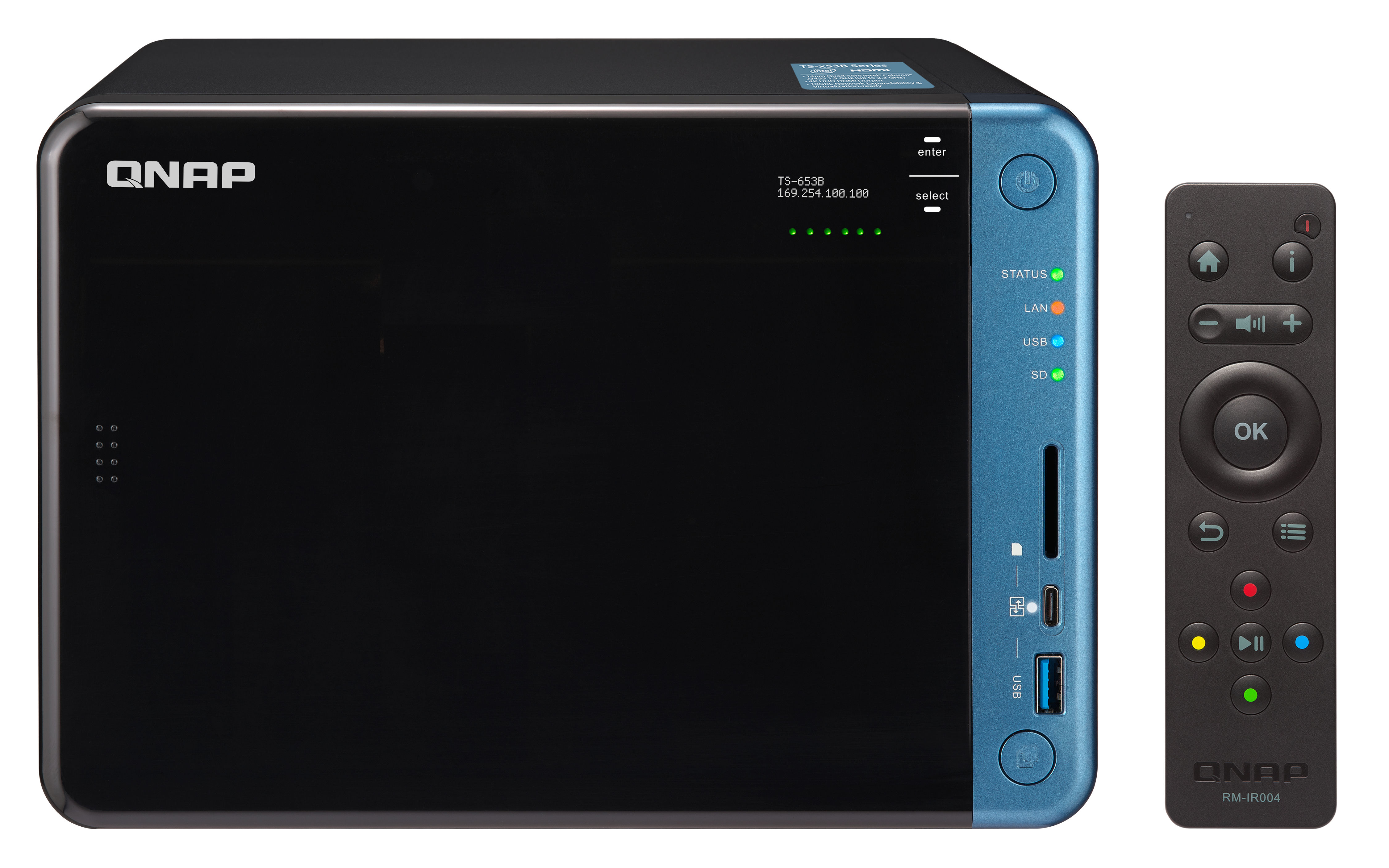 QNAP TS-653B NAS Tower Intel® Celeron® J3455 4 GB DDR3L 0 TB QNAP Turbo System Black
