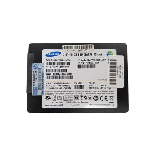 756620-002 - HPE 480GB 2.5 inch MLC 6Gb/s SATA Solid State Drive
