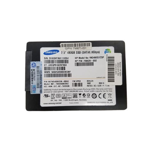 757375-001 - HP 480GB 2.5 inch MLC 6Gb/s SATA Solid State Drive