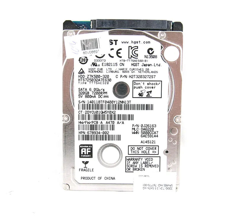761770-001 - HP 320GB 7200RPM SATA 6Gb/s 2.5-in Hard Drive