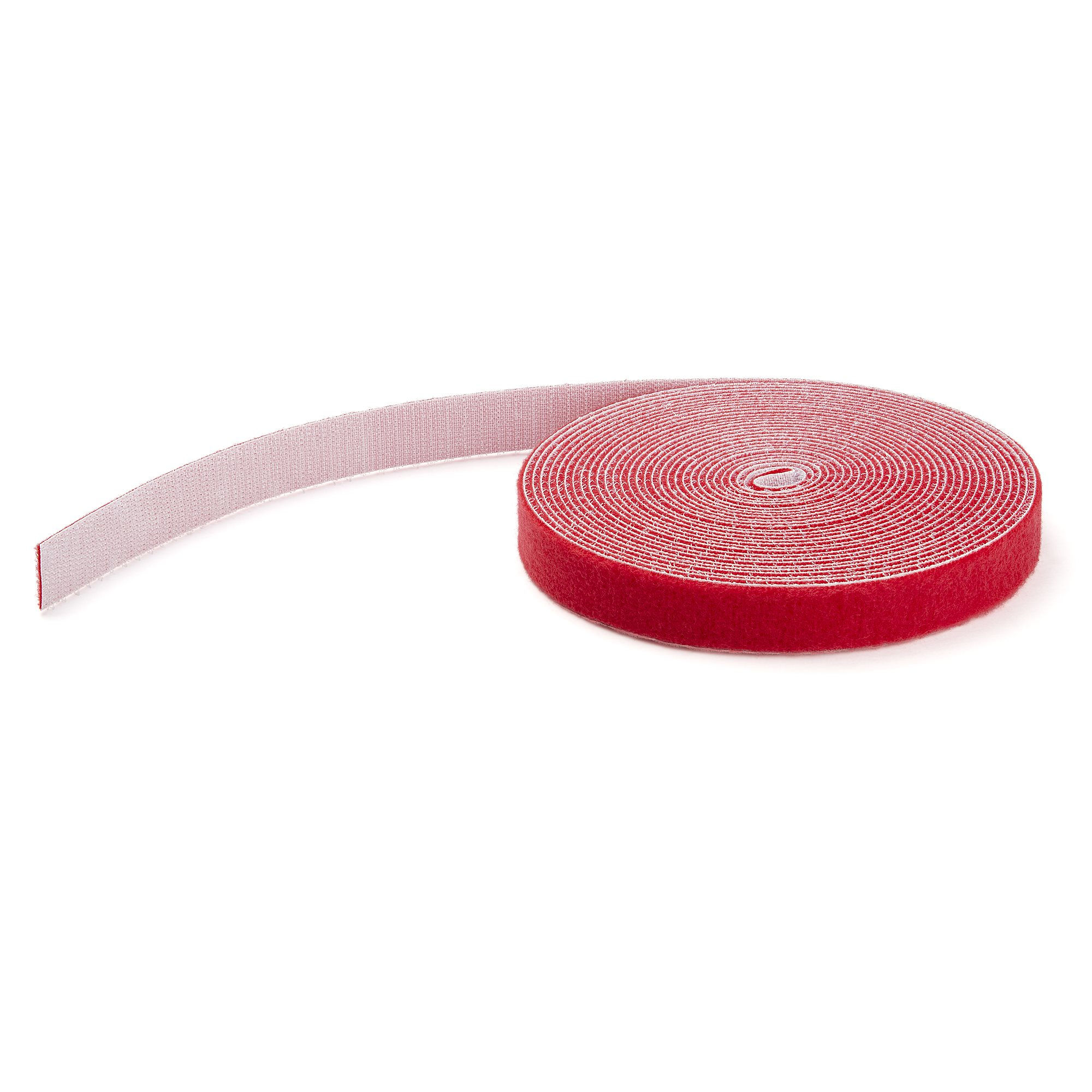 StarTech.com 100ft Hook and Loop Roll - Cut-to-Size Reusable Cable Ties - Bulk Industrial Wire Fastener Tape /Adjustable Fabric Wraps Red / Resuable Self Gripping Cable Management Straps