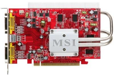 MSI RX1650Pro-T2D256EZ 256MB DDR2 PCI-Expressx16 128bit 2xDVI TVout Radeon X1650 Pro GDDR2
