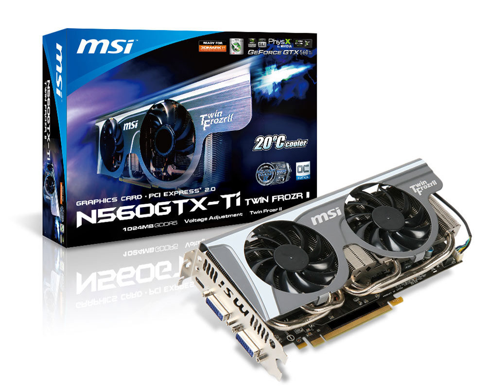 MSI N560GTX-TI-TFII-OC graphics card NVIDIA GeForce GTX 560 Ti 1 GB GDDR5