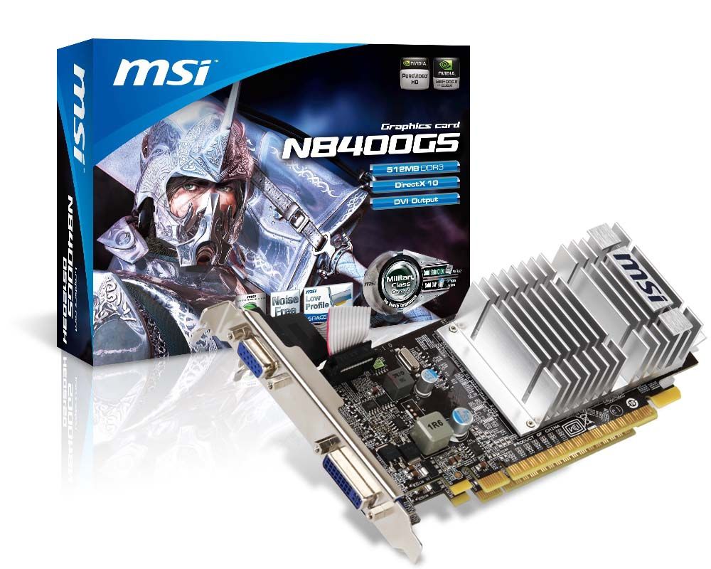 MSI N8400GS-D512D3H/LP graphics card NVIDIA GeForce 8400 GS 0.5 GB GDDR3