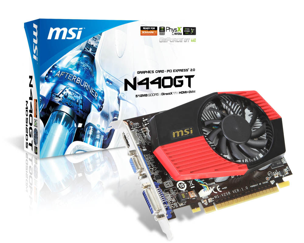 MSI N440GT-MD512D5 graphics card NVIDIA GeForce GT 440 0.5 GB GDDR5