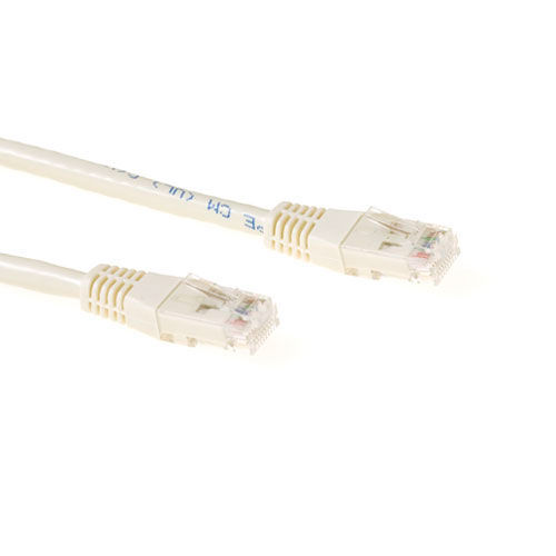 ACT Ivory 5 meter U/UTP CAT6 patch cable with RJ45 connectors