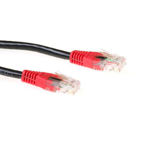 ACT Black 2 meter U/UTP CAT6 patch cable cross with RJ45 connectors