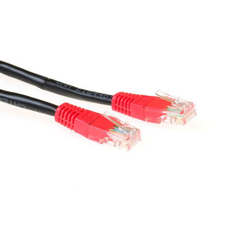 ACT Black 3 meter U/UTP CAT5E patch cable cross with RJ45 connectors