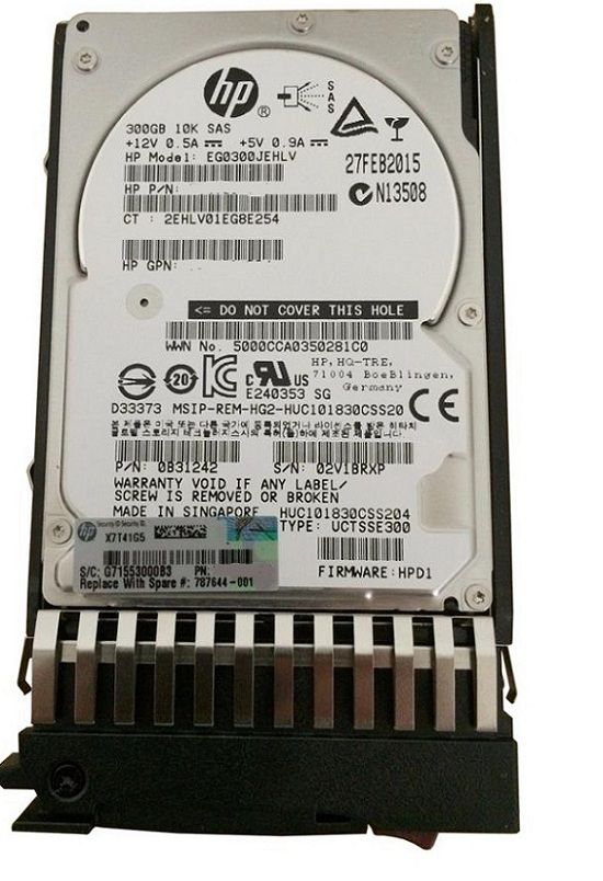 787644-001 - HPE 300GB 10000RPM SAS 2.5-Inch Hard Drive