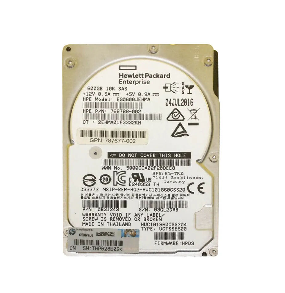 787677-002 - HPE 600GB 10000RPM SAS 2.5-Inch Hard Drive