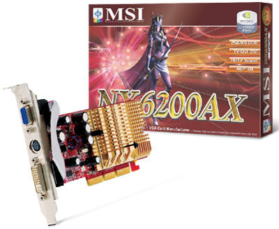 MSI NX6200AX-TD256LF 256MB DDR AGPx8 64bit TVout DVI GeForce 6200 GDDR