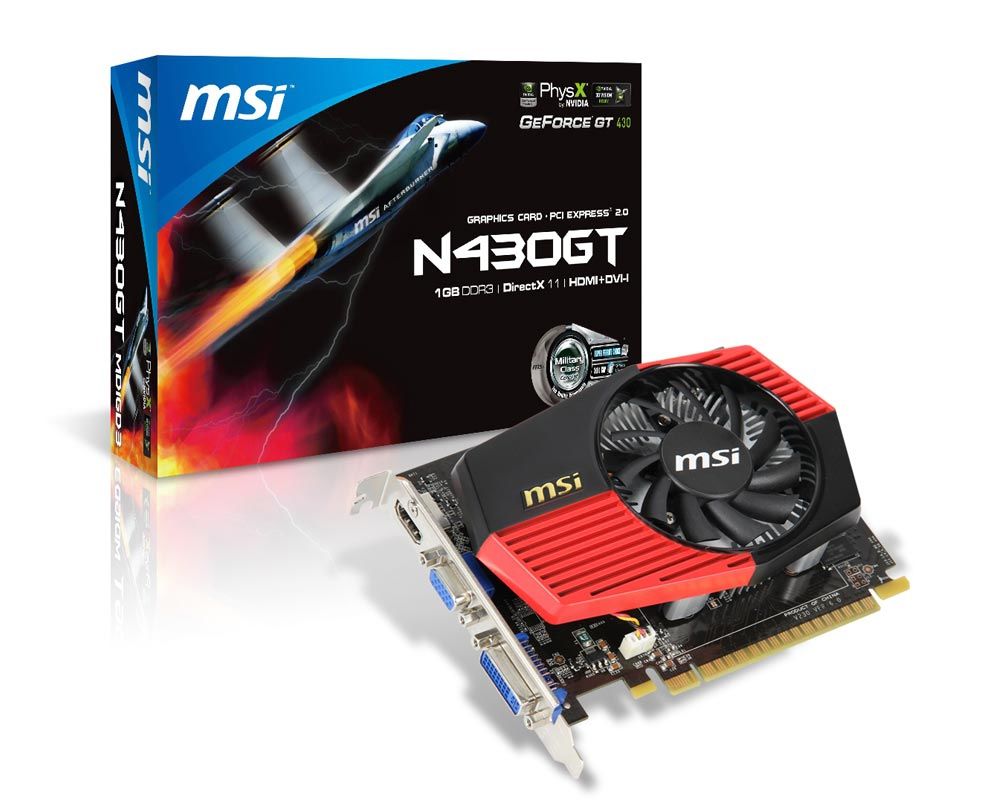 MSI V230-036R graphics card NVIDIA GeForce GT 430 1 GB GDDR3
