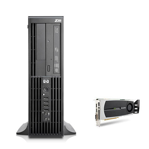 HP Z200 SFF + NVIDIA Quadro 6000 Intel® Core™ i3 i3-540 2 GB DDR3-SDRAM Windows 7 Professional Workstation