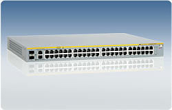 Allied Telesis 48-port 10/100TX PoE stackable Fast Ethernet switch w/ 2 combo ports Managed Power over Ethernet (PoE)