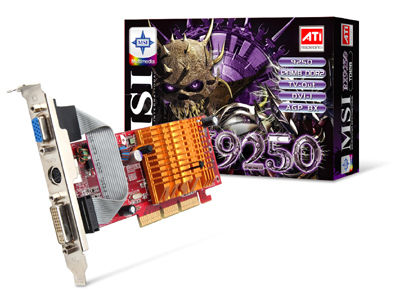 MSI RX9250-TD128 128MB DDR2 AGPx8 64bit TVout DVI GDDR2