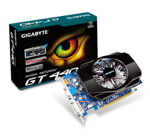 GIGABYTE GV-N440D3-1GI graphics card NVIDIA GeForce GT 440 1 GB GDDR3
