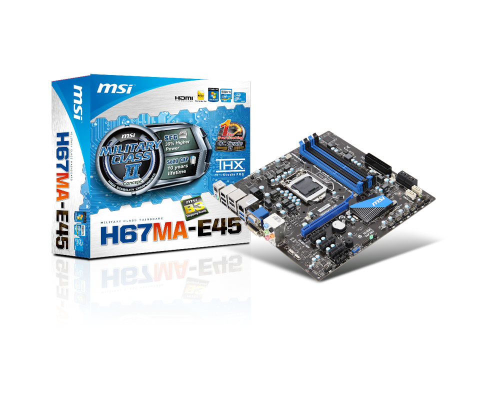 MSI H67MA-E45 (B3) motherboard Intel® H67 LGA 1155 (Socket H2) micro ATX