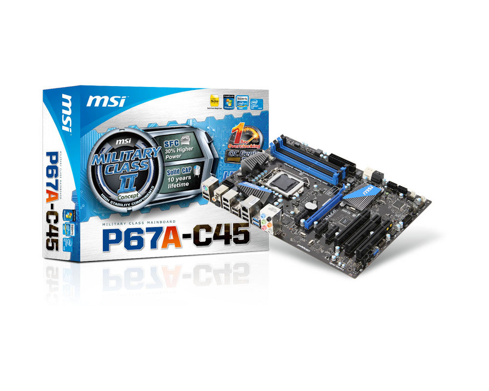 MSI P67A-C45 (B3) motherboard LGA 1155 (Socket H2) ATX